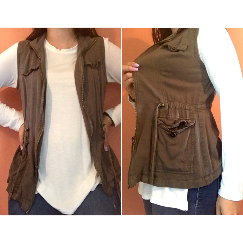 Olive green vest